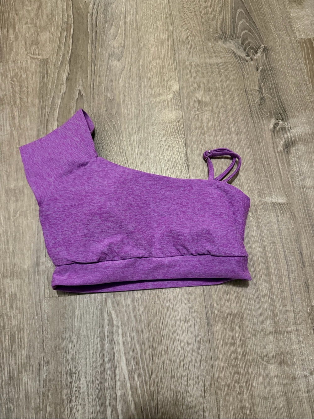 Bombshell Sportswear Purple One-Shoulder Crop Top
